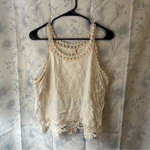 Ultra Pink Cream Lace Tank Top CC